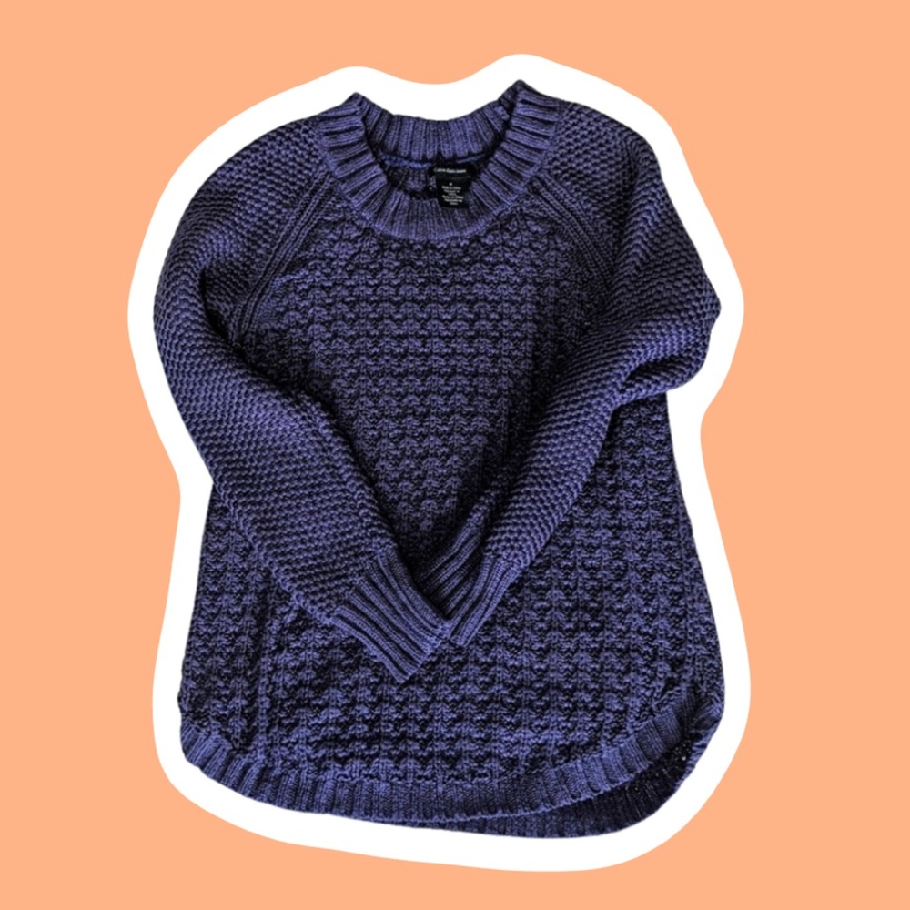 Women's Calvin Klein Jean Knit Sweater Scoop Neck